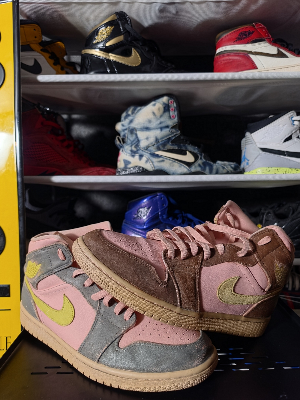 🔥 Nike Air Jordan 1 Coral Gold High Pink Brown Sneakers Men Size 11